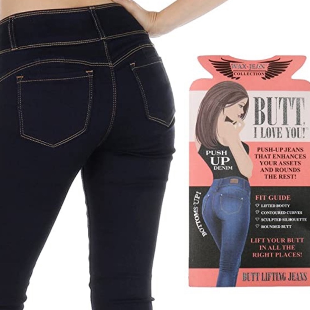 Wax Jean Butt, I love you- dark blue jeans